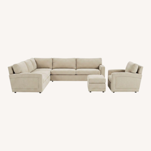 Used Light Gray Fabric 2 Piece Sectional for sale on AptDeco