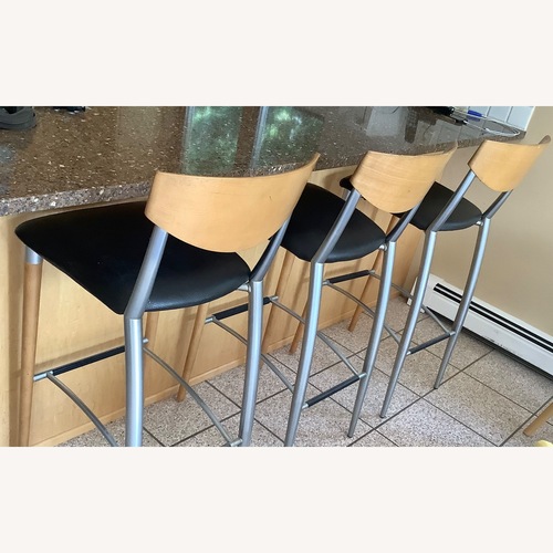 Used Epic Bar Stools: Dark Brown, Aluminum, Wood for sale on AptDeco