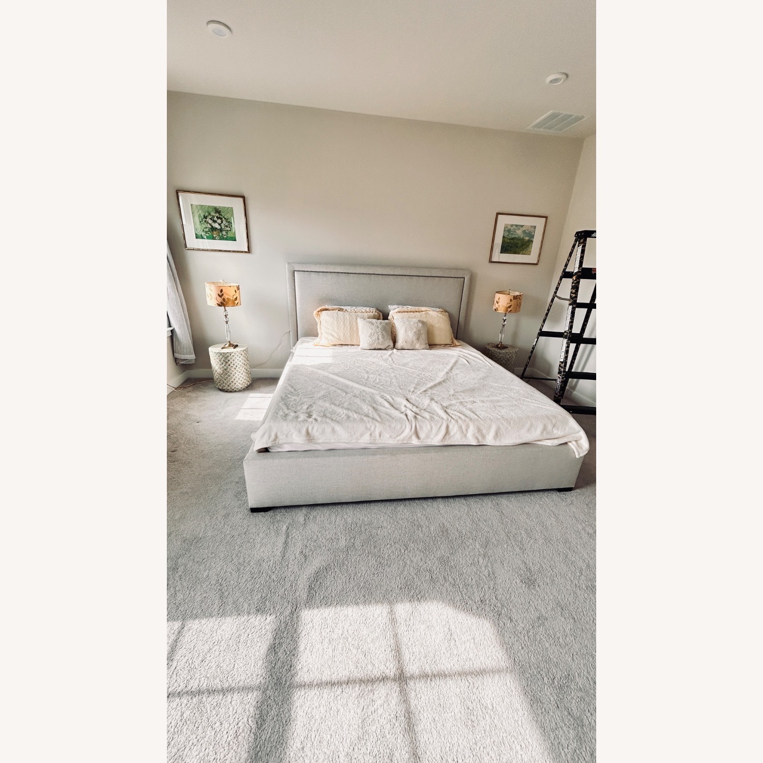 Bernhardt Morgan White Fabric King Bed - image-1