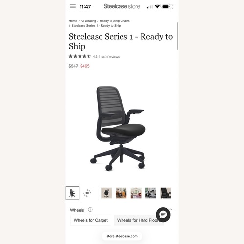 Used Steelcase Series 1 Black Fabric Office Chair for sale on AptDeco