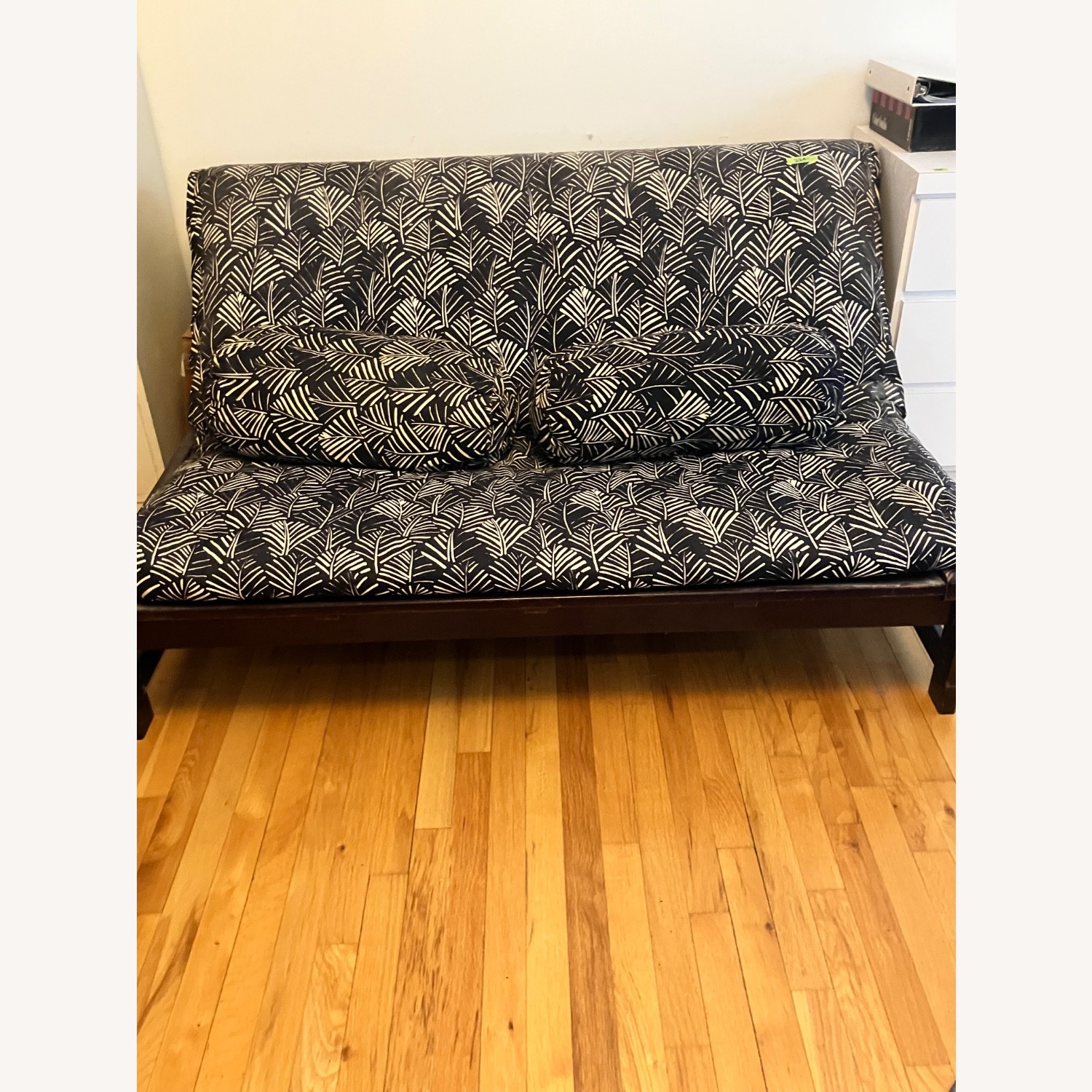 Crate & Barrel Black Fabric Futon - image-2