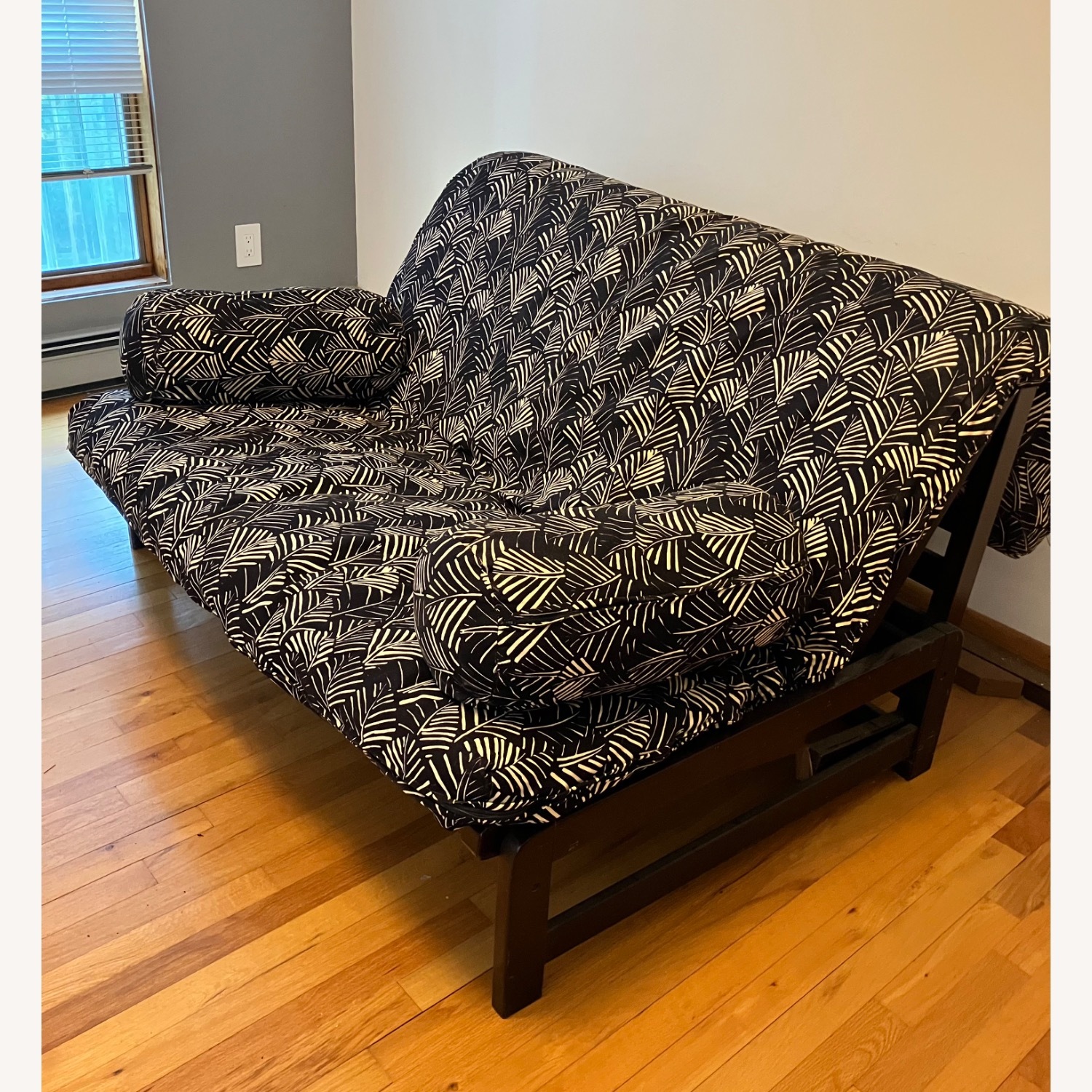 Crate & Barrel Black Fabric Futon - image-3
