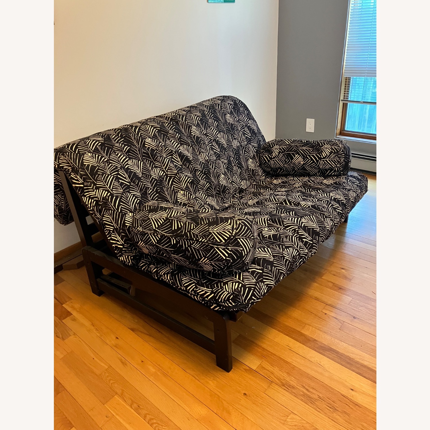 Crate & Barrel Black Fabric Futon - image-1