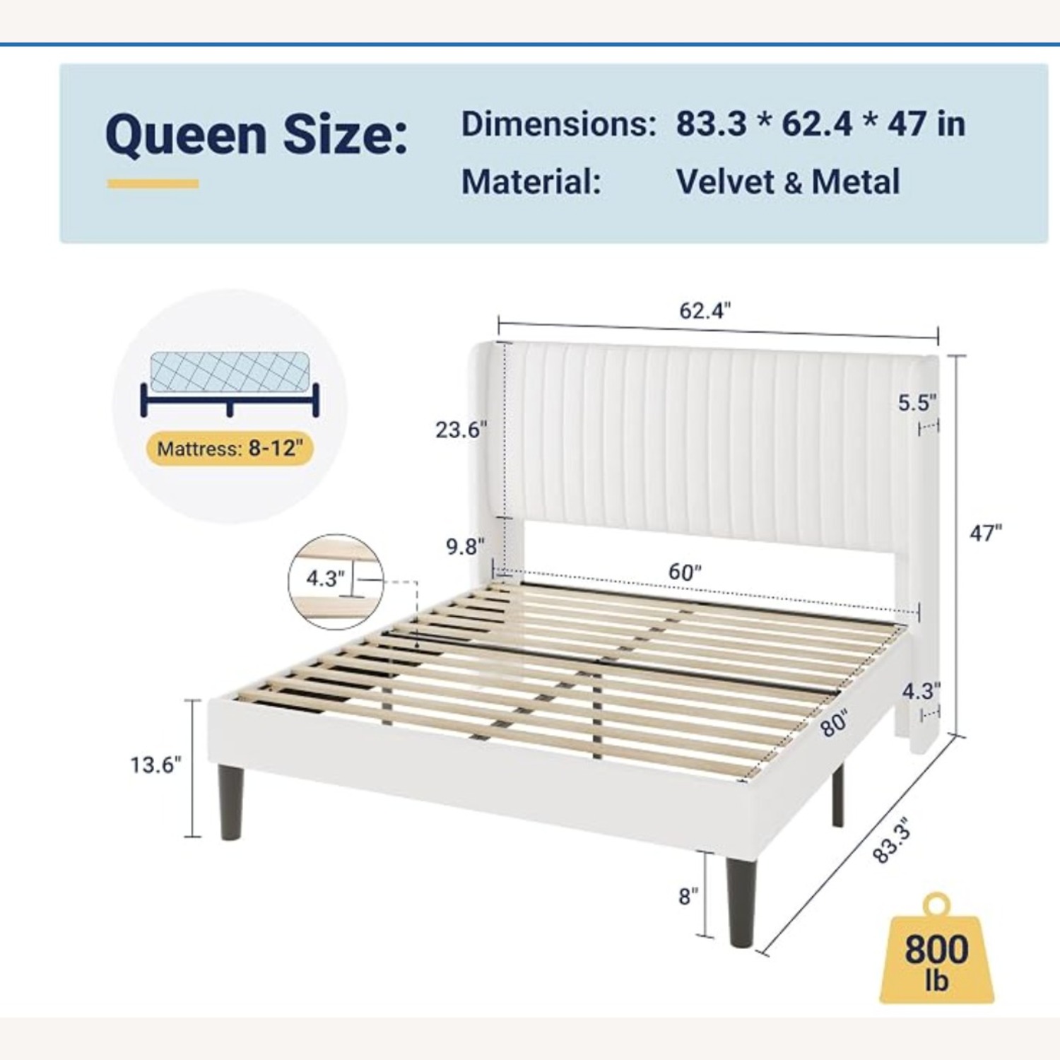 Allewie White Queen Bed - image-2