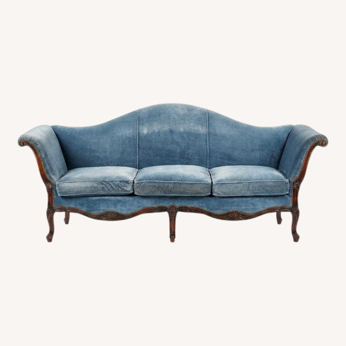 Used Blue Velvet Chaise Lounge for sale on AptDeco