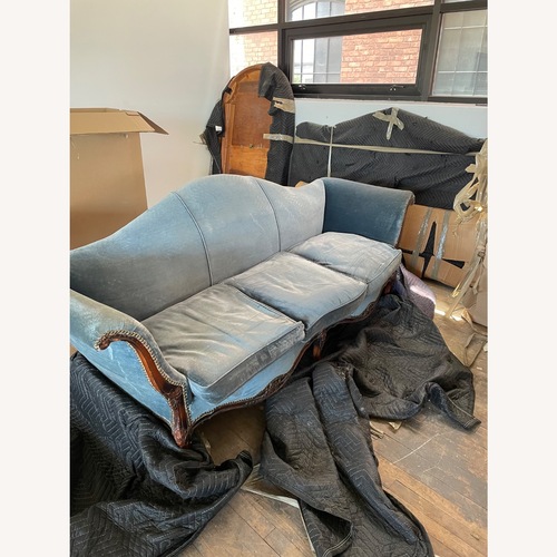 Used Blue Velvet Chaise Lounge for sale on AptDeco