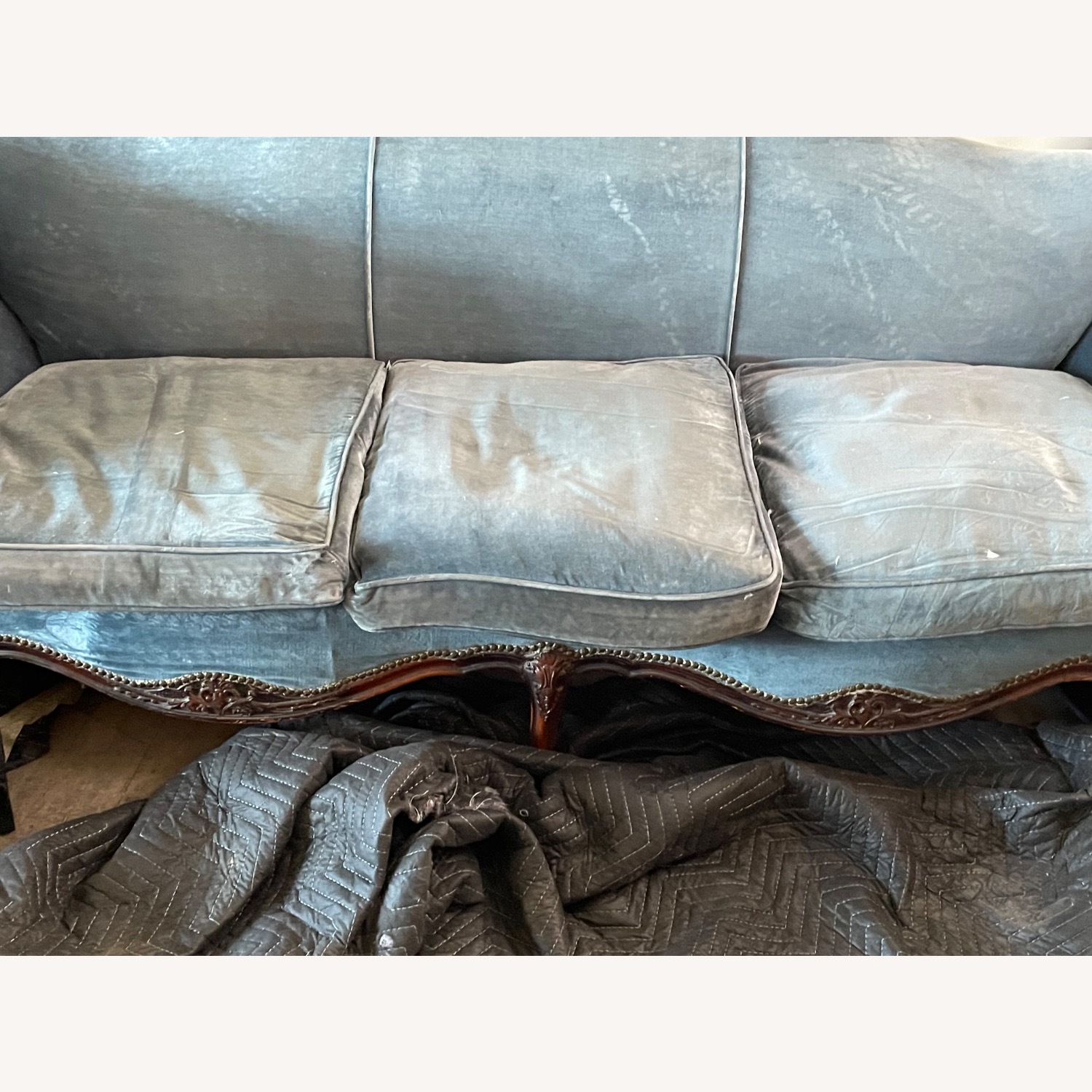 Blue Velvet Chaise Lounge - image-2