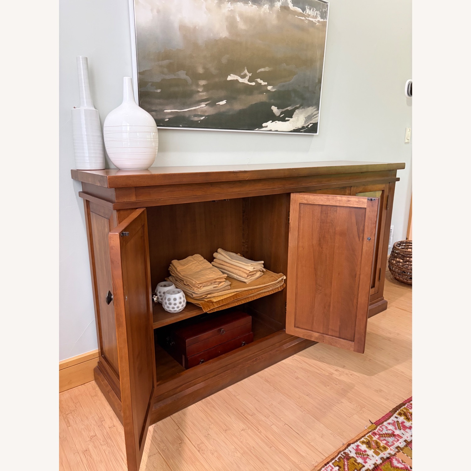 Restoration Hardware Medium Brown Wood Buffet - image-2