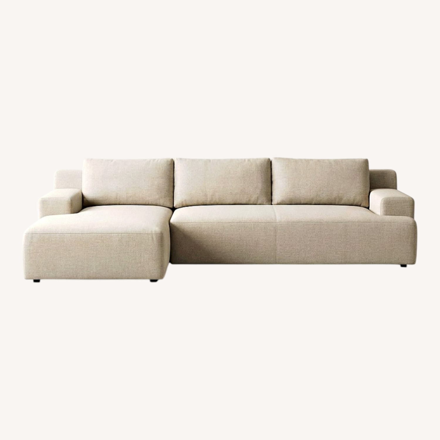 White Velvet 2 Piece Sectional - image-0
