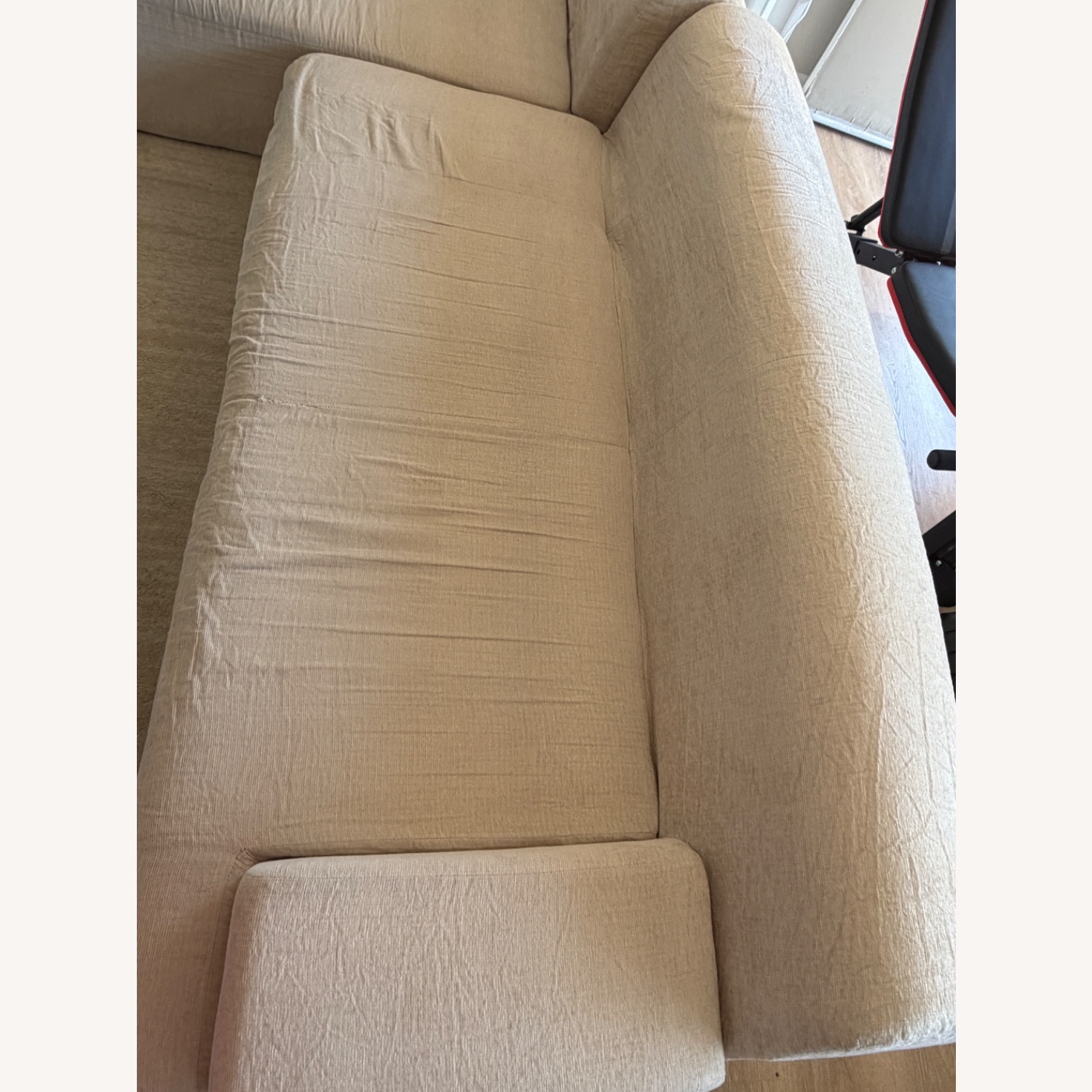 White Velvet 2 Piece Sectional - image-4