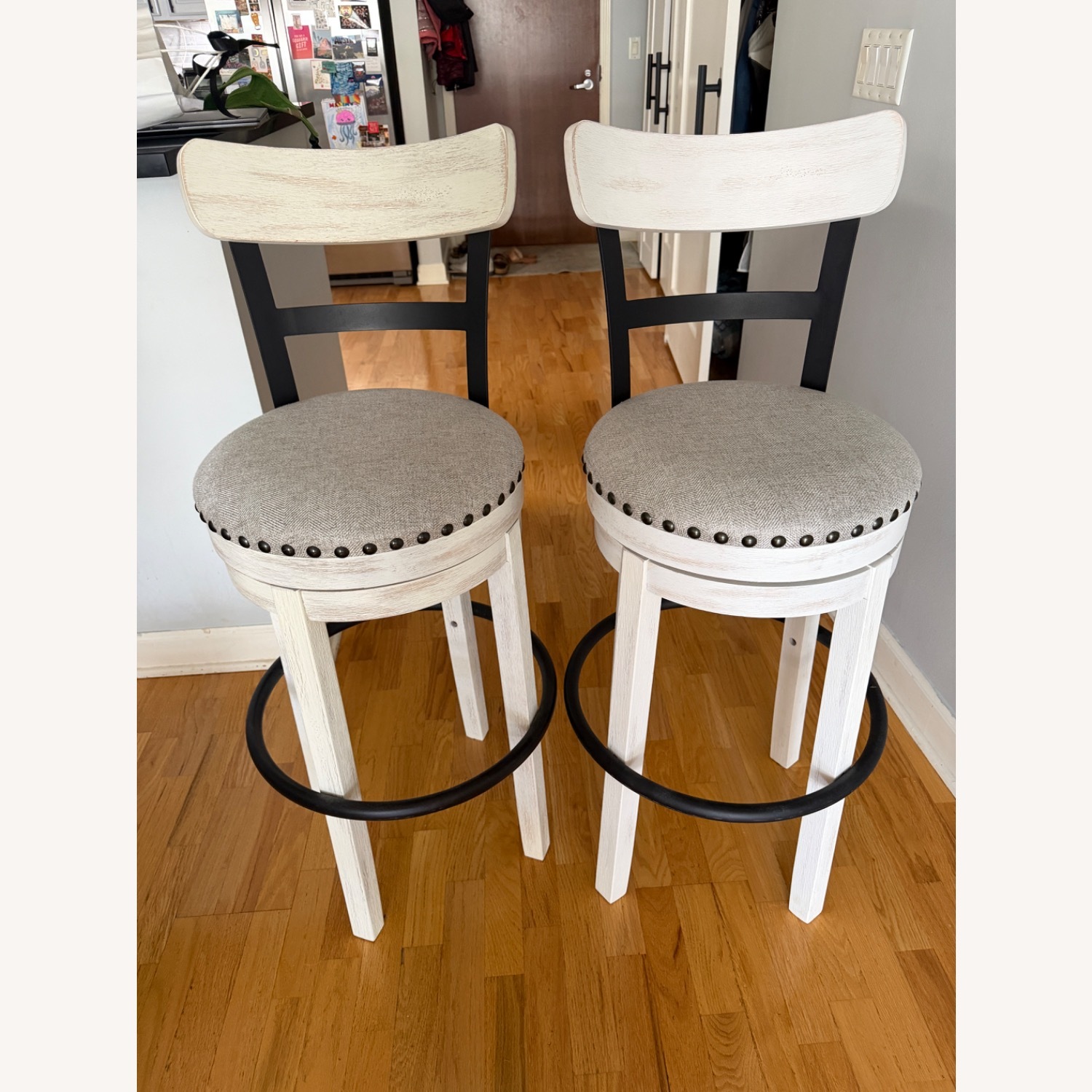 Ashley Furniture Valebeck White Wood Stools - image-1