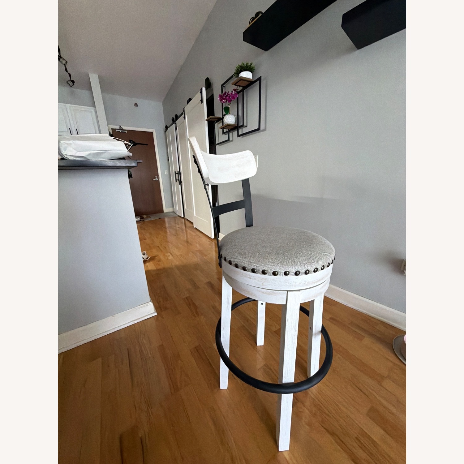 Ashley Furniture Valebeck White Wood Stools - image-2