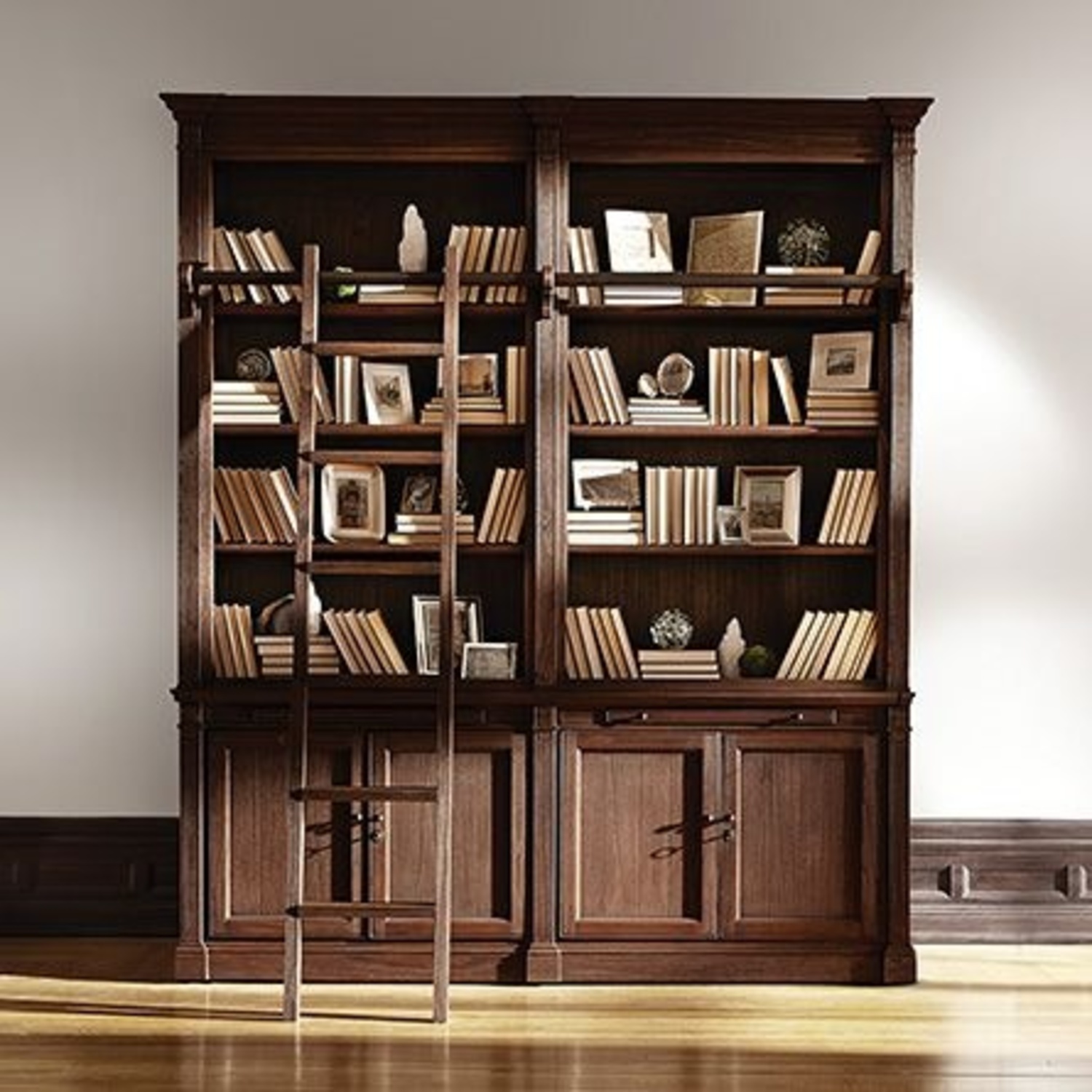 Arhaus Library Dark Brown Wood Bookcase - image-4