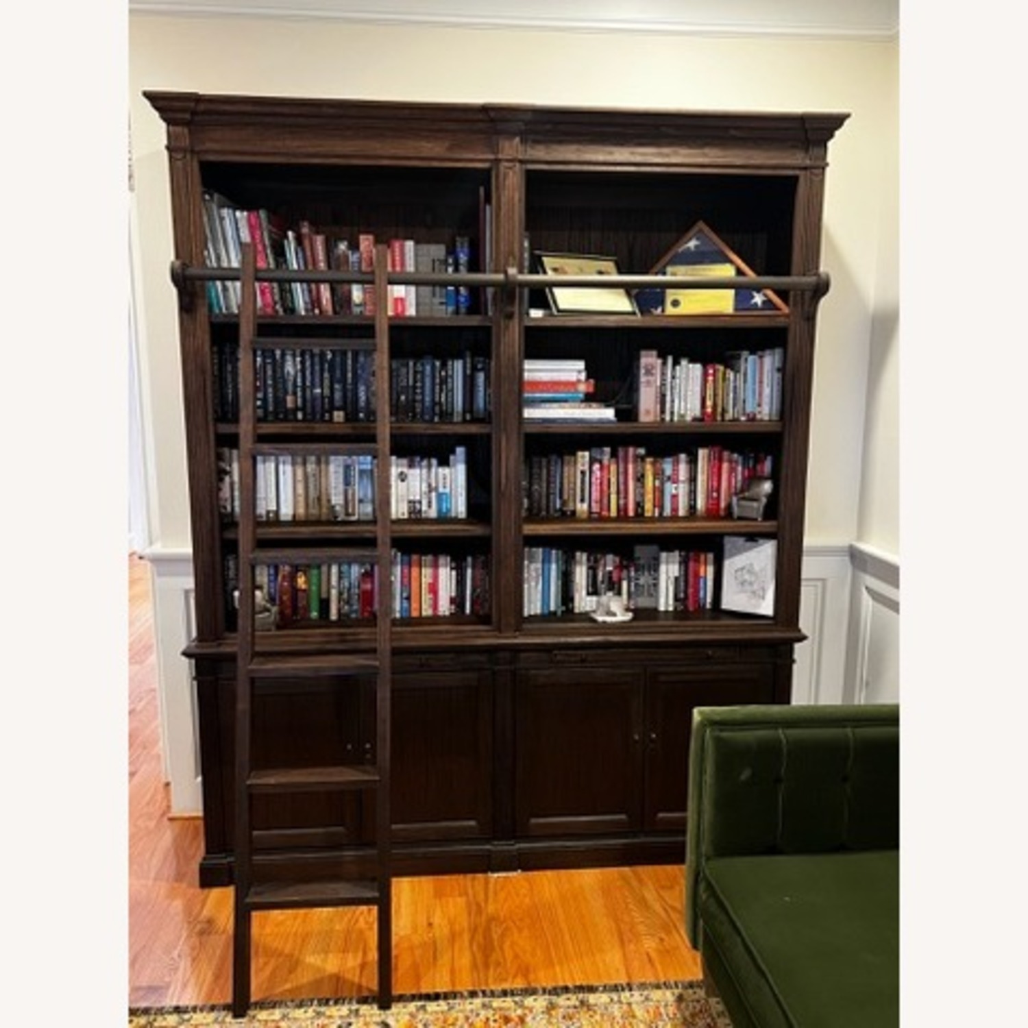 Arhaus Library Dark Brown Wood Bookcase - image-1