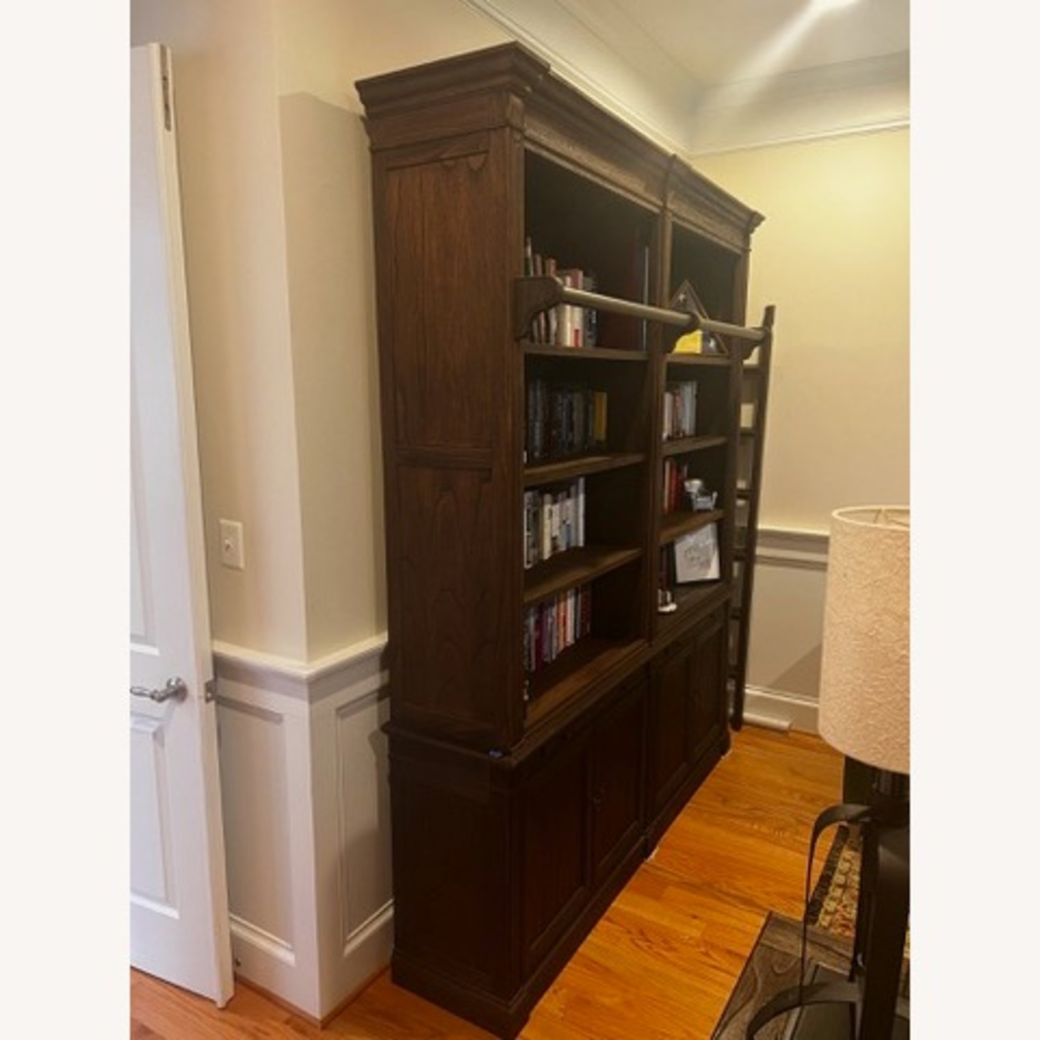 Arhaus Library Dark Brown Wood Bookcase - image-3