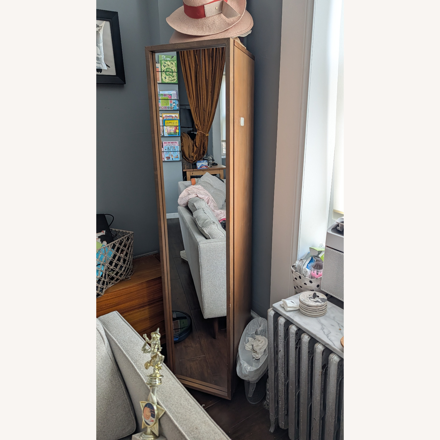CB2 Dark Brown Wood Armoire - image-1