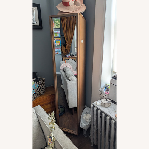 Used CB2 Dark Brown Wood Armoire for sale on AptDeco