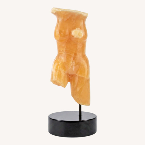 Used Hand-Carved Orange Calcite Torso Sculpture for sale on AptDeco