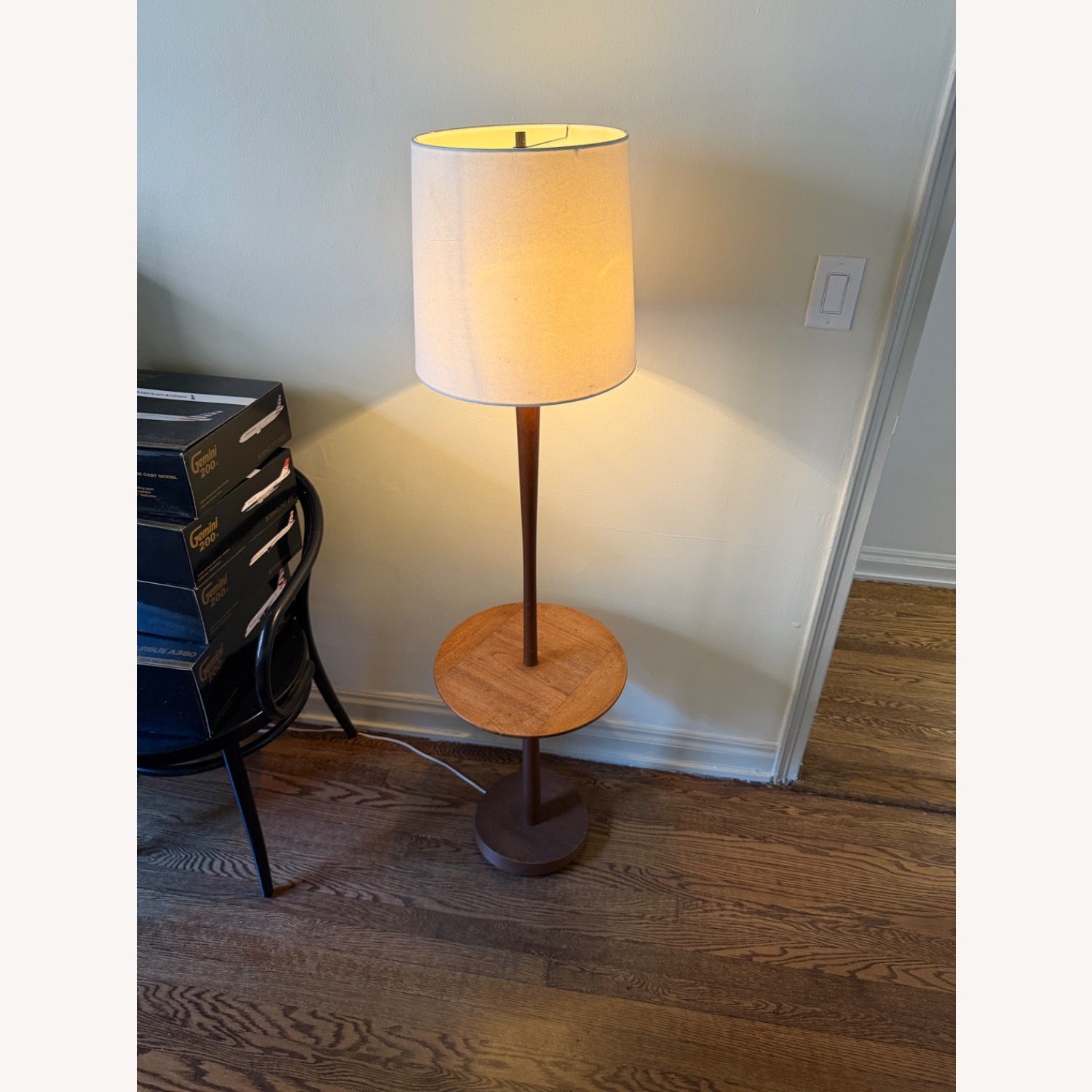 Mid-Century Walnut Floor Lamp / Table  - image-2