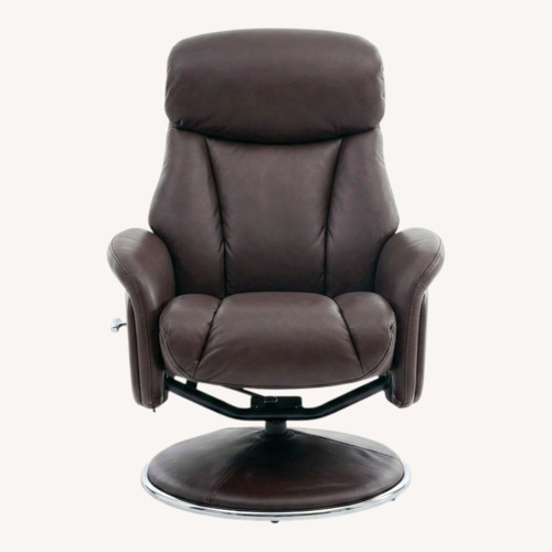 Used Brown Leather Lounge Chair with Ottoman  for sale on AptDeco