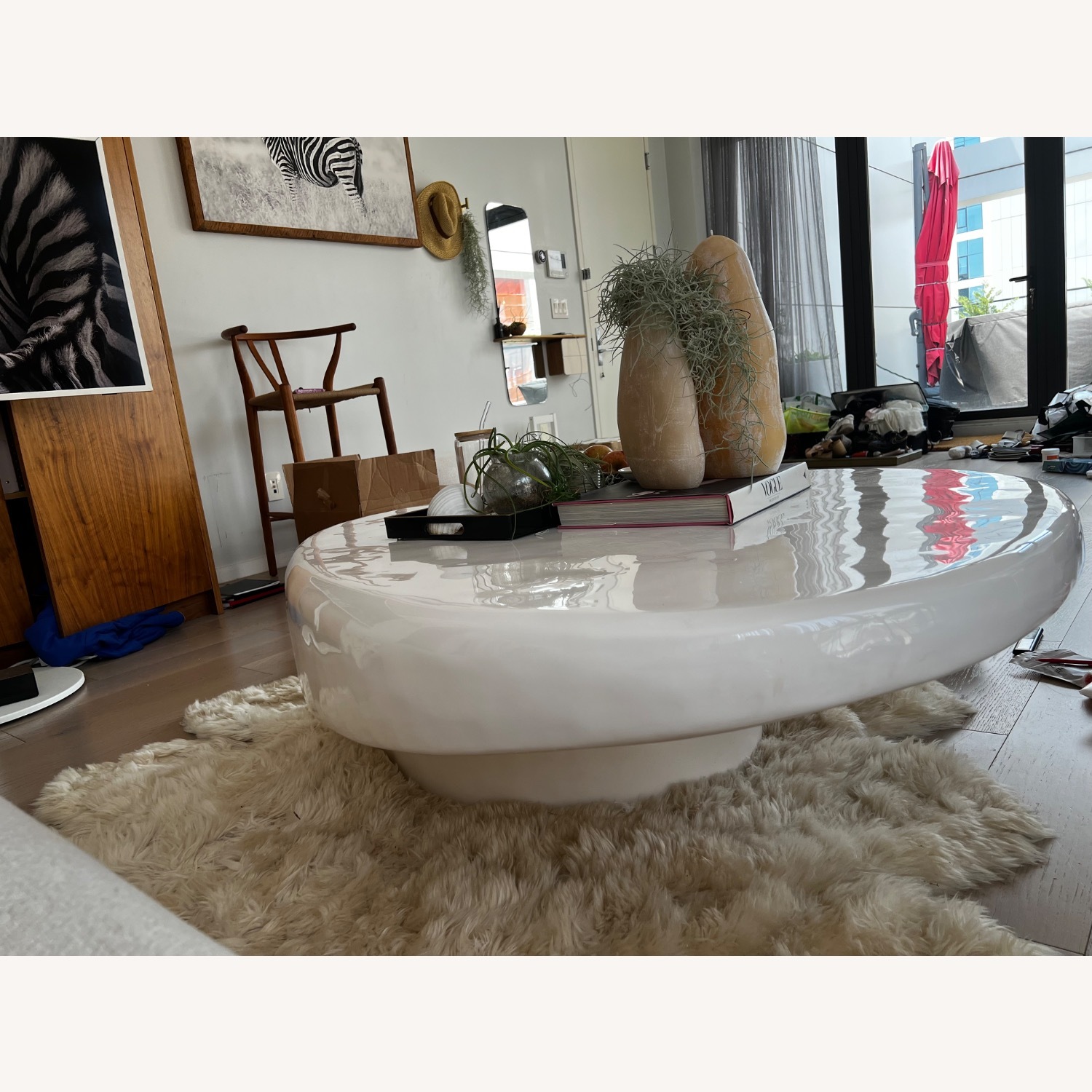 CB2 Swell White Concrete Coffee Table - image-2