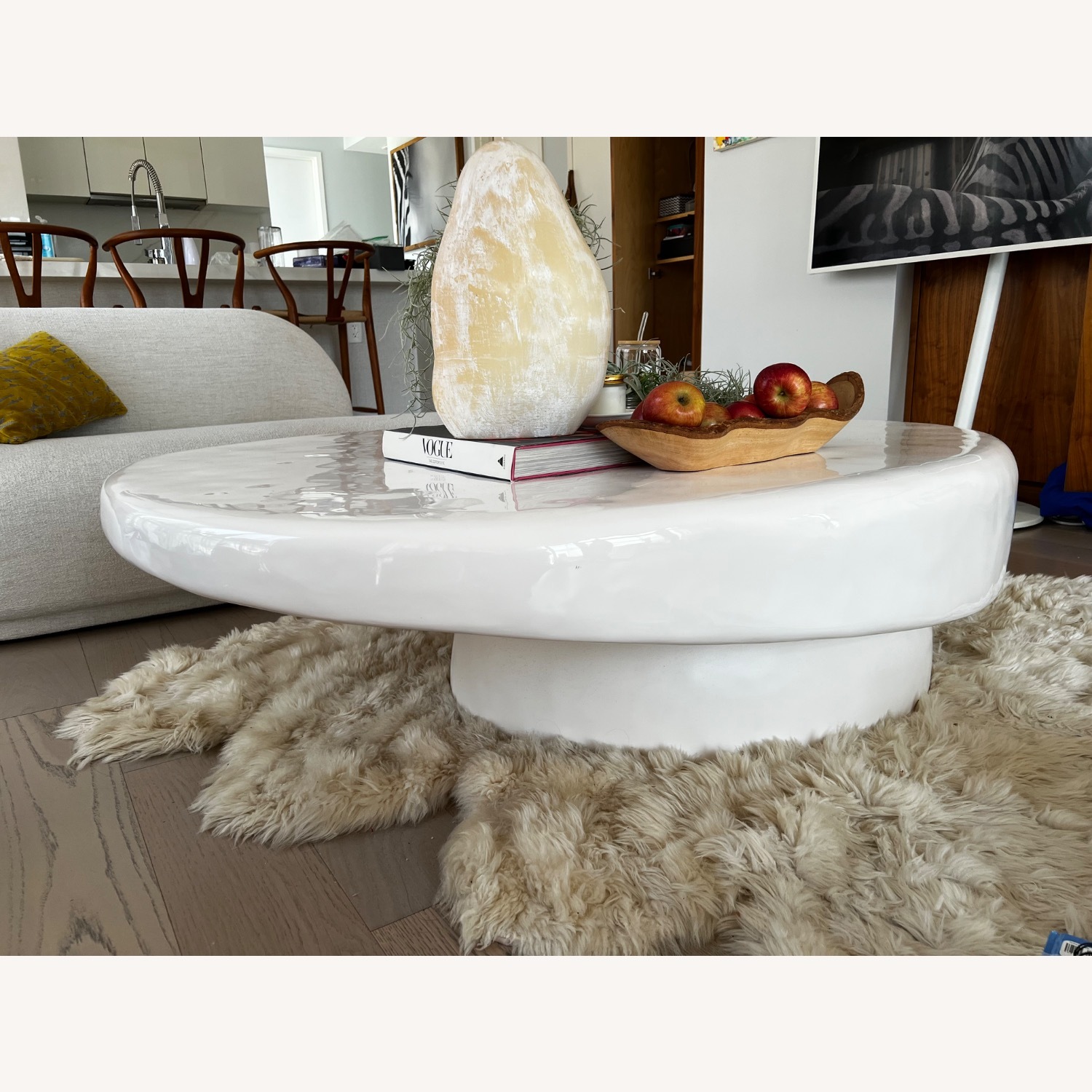 CB2 Swell White Concrete Coffee Table - image-3