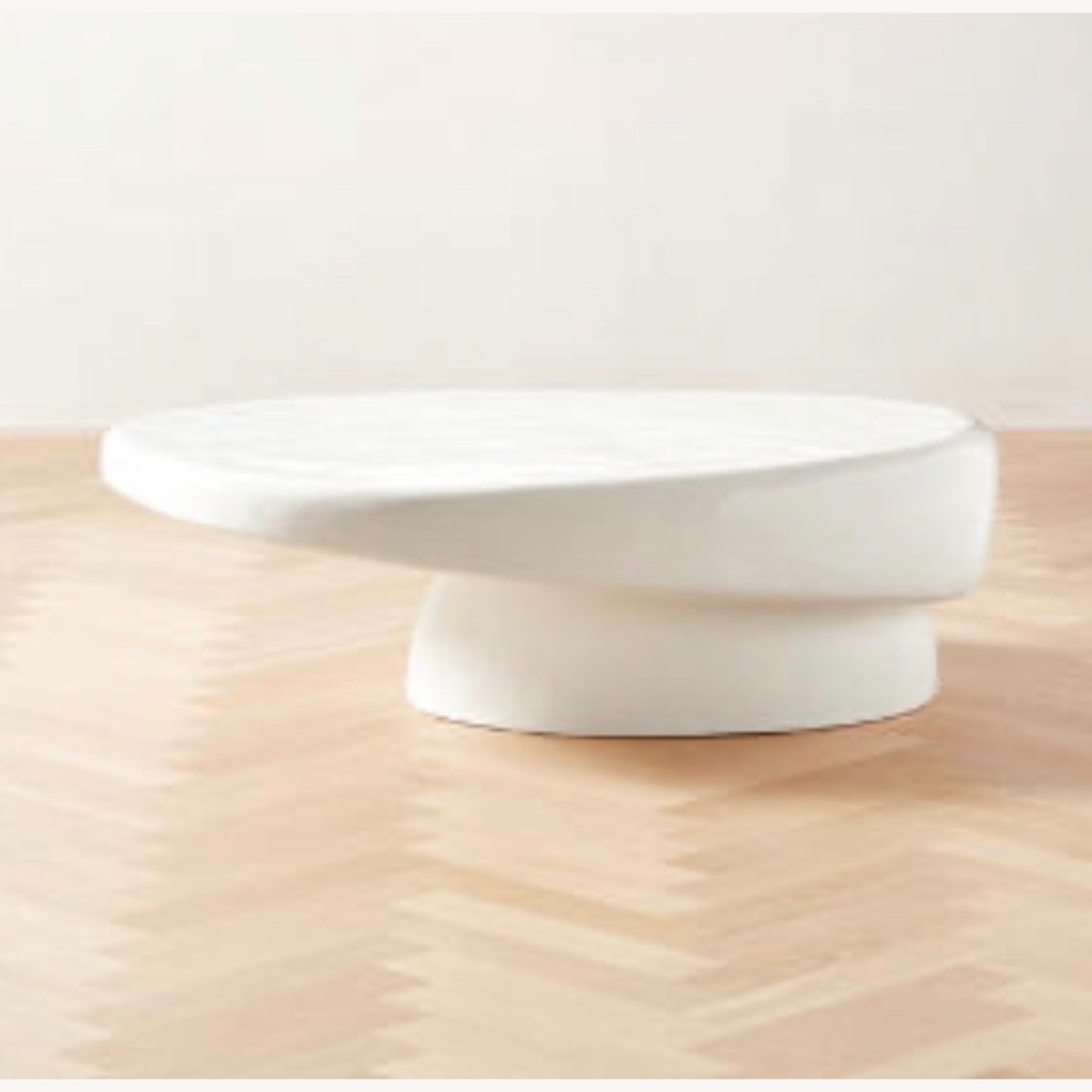 CB2 Swell White Concrete Coffee Table - image-1