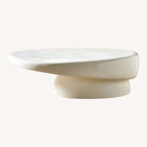 Used CB2 Swell White Concrete Coffee Table for sale on AptDeco