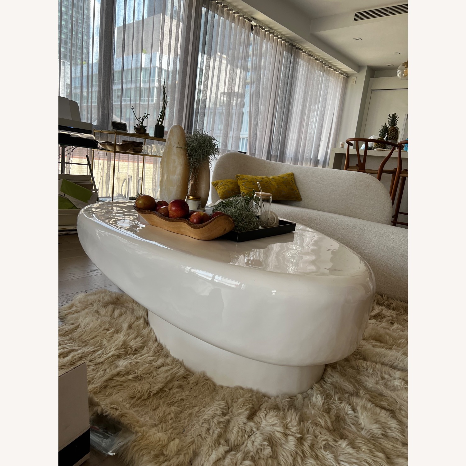 CB2 Swell White Concrete Coffee Table - image-4