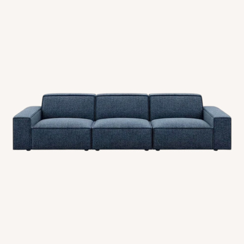 Used Castlery Johnathon Blue Velvet 3+ Piece Sectional for sale on AptDeco