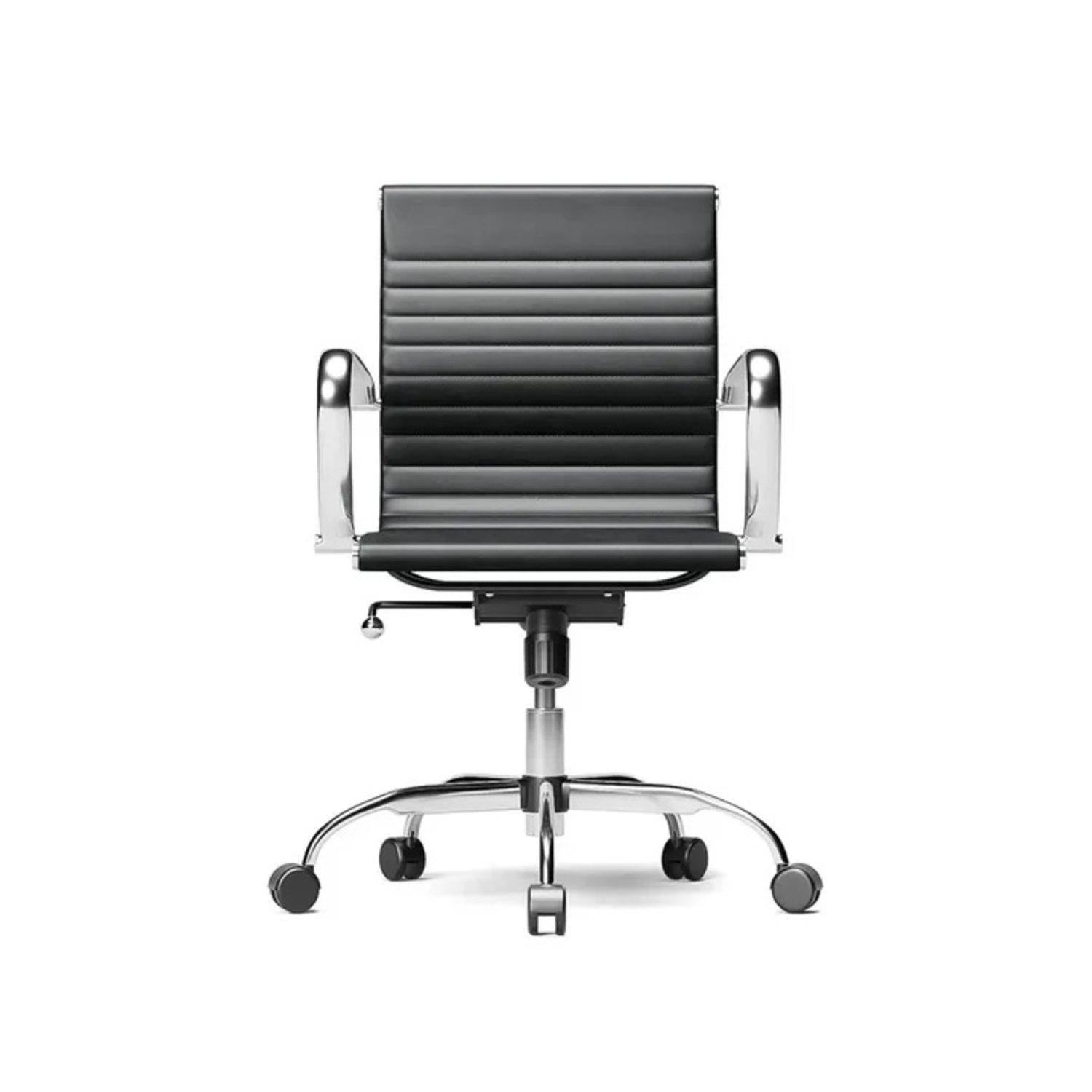 Modern Black Leather Office Chair - image-4