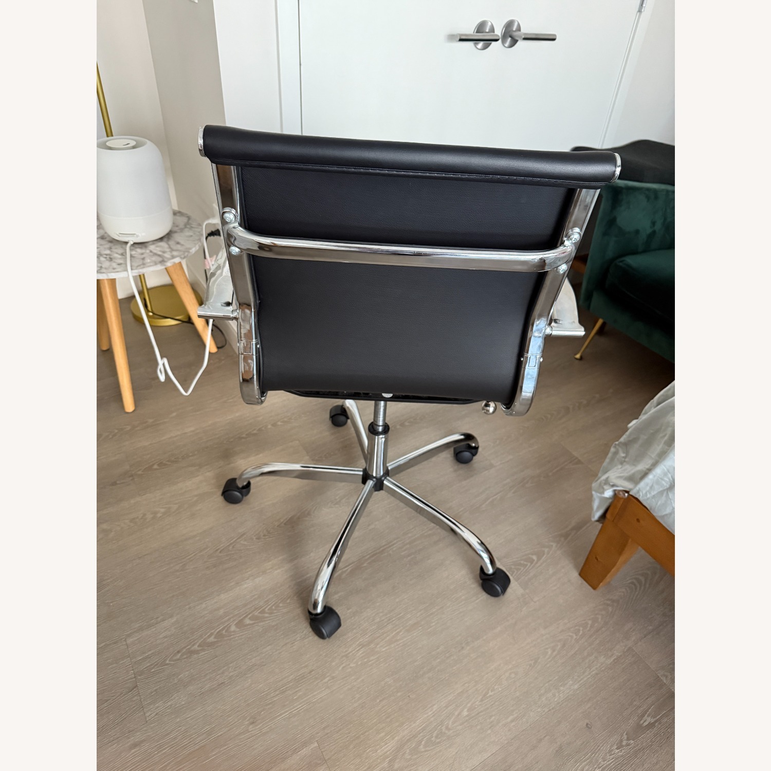 Modern Black Leather Office Chair - image-3