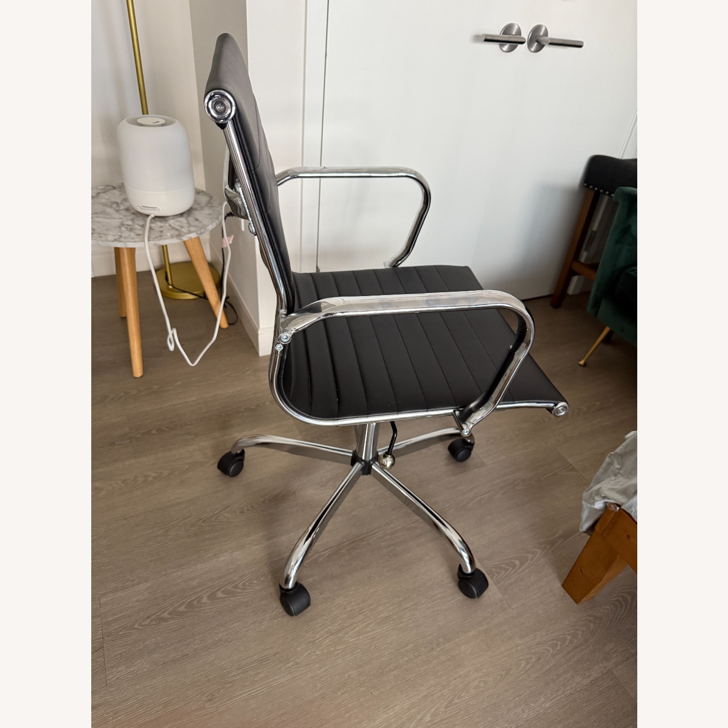 Modern Black Leather Office Chair - image-2