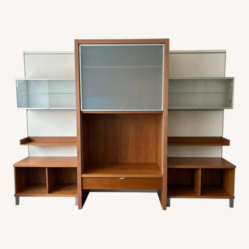Used European Cherry and Glass Wall System for sale on AptDeco