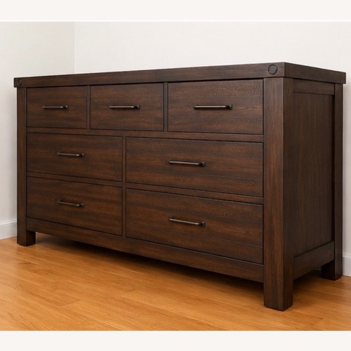 Used Bob's Discount Furniture Sonoma Brown 7 Drawer Dresser for sale on AptDeco