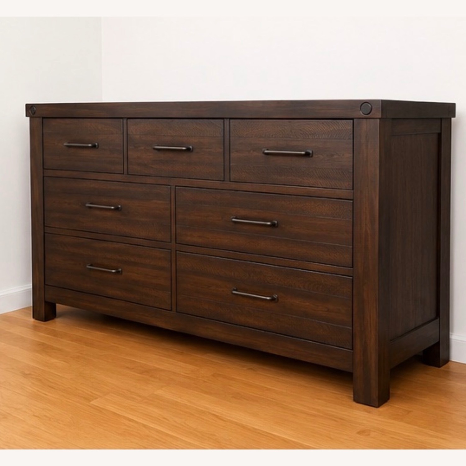 Bob's Discount Furniture Sonoma Brown 7 Drawer Dresser - image-3