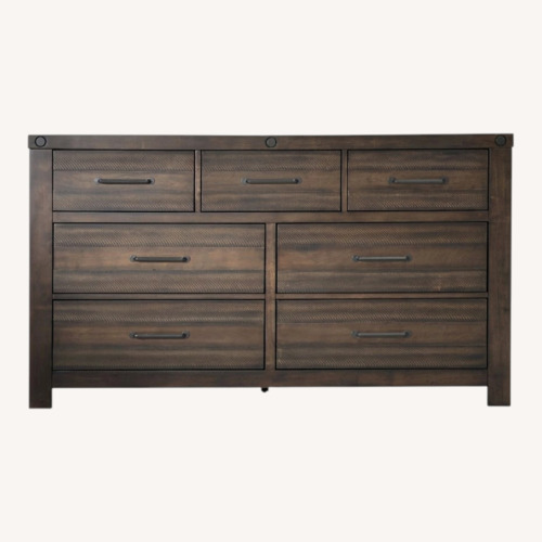 Used Bob's Discount Furniture Sonoma Brown 7 Drawer Dresser for sale on AptDeco