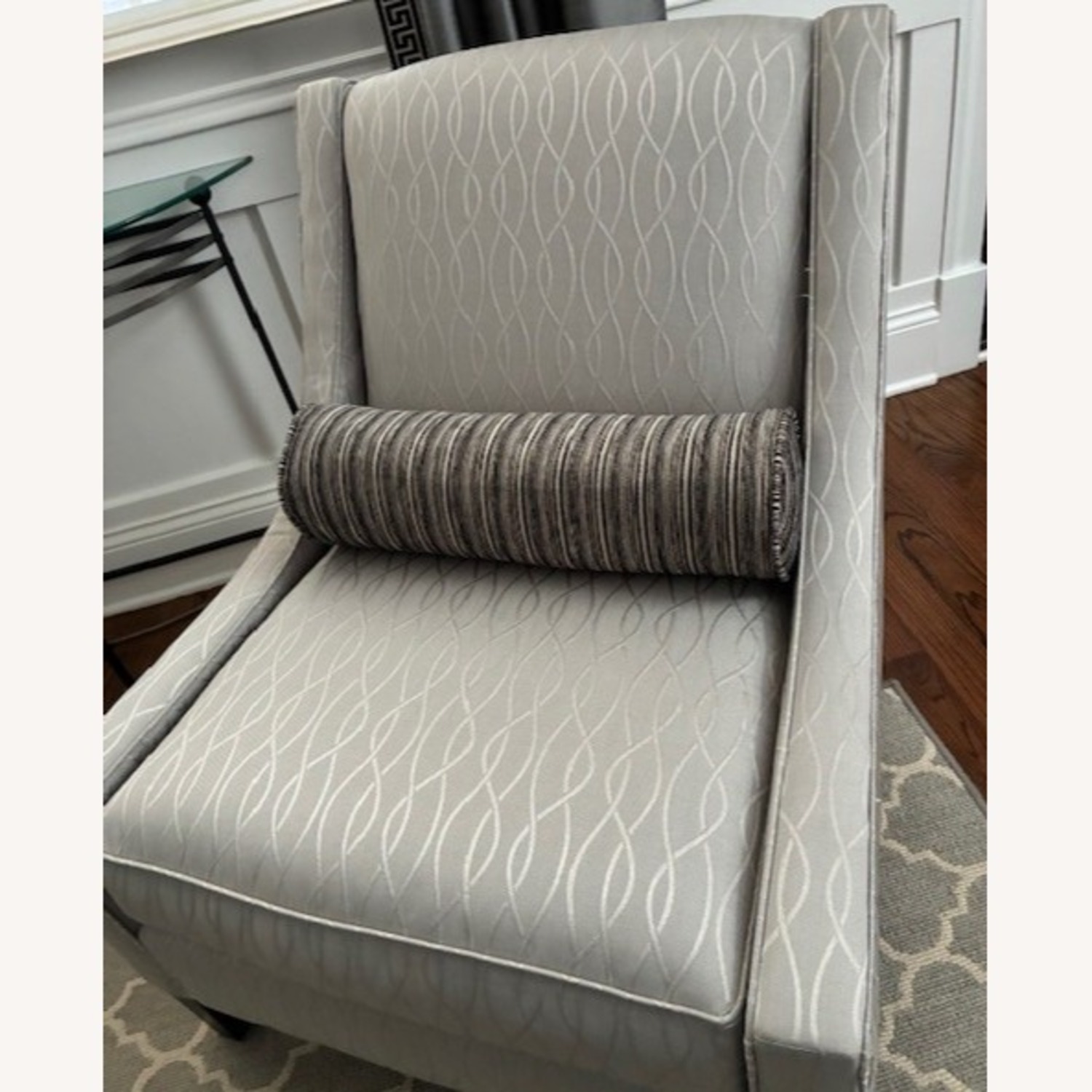 Custom Accent Chairs With Bolster Pillows - image-2