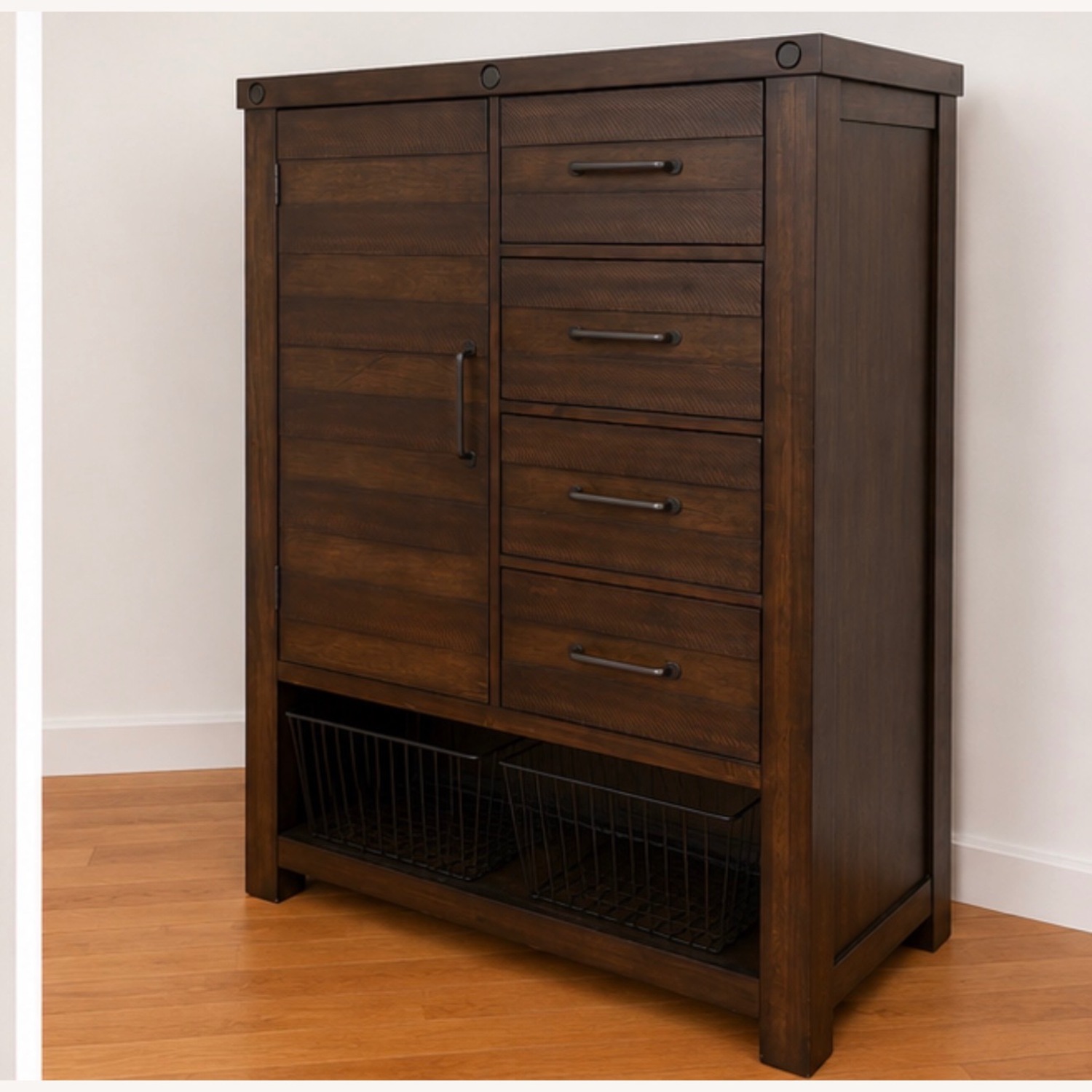 Bob's Discount Furniture Dark Brown Wood Dresser - image-2
