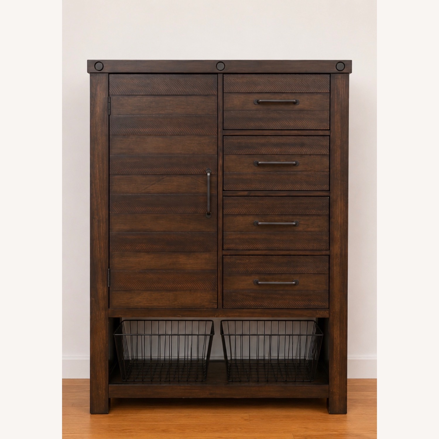 Bob's Discount Furniture Dark Brown Wood Dresser - image-1