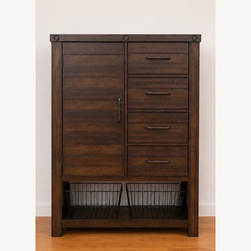 Used Bob's Discount Furniture Dark Brown Wood Dresser for sale on AptDeco