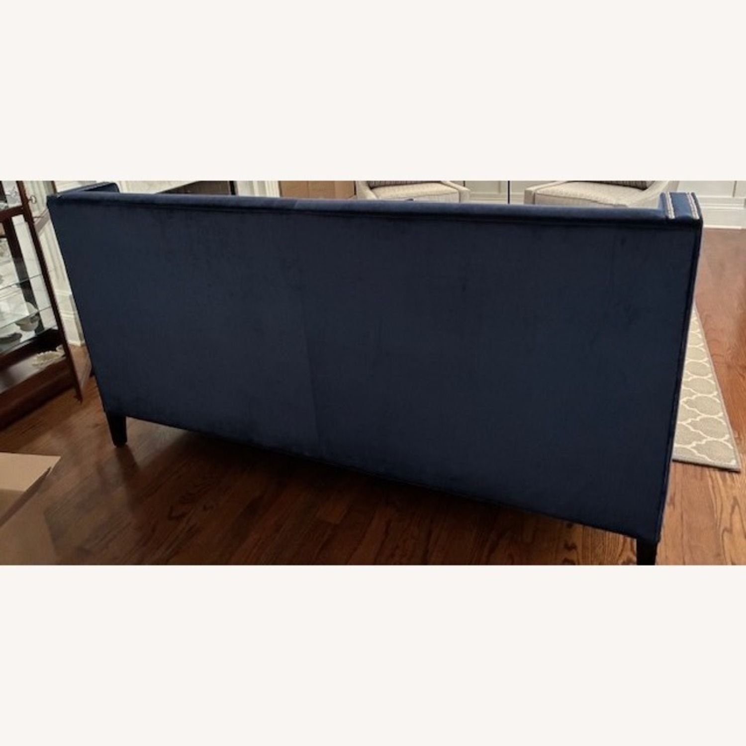 Walter E. Smithe Naomi Blue Velvet 3+ Seater Sofa - image-3