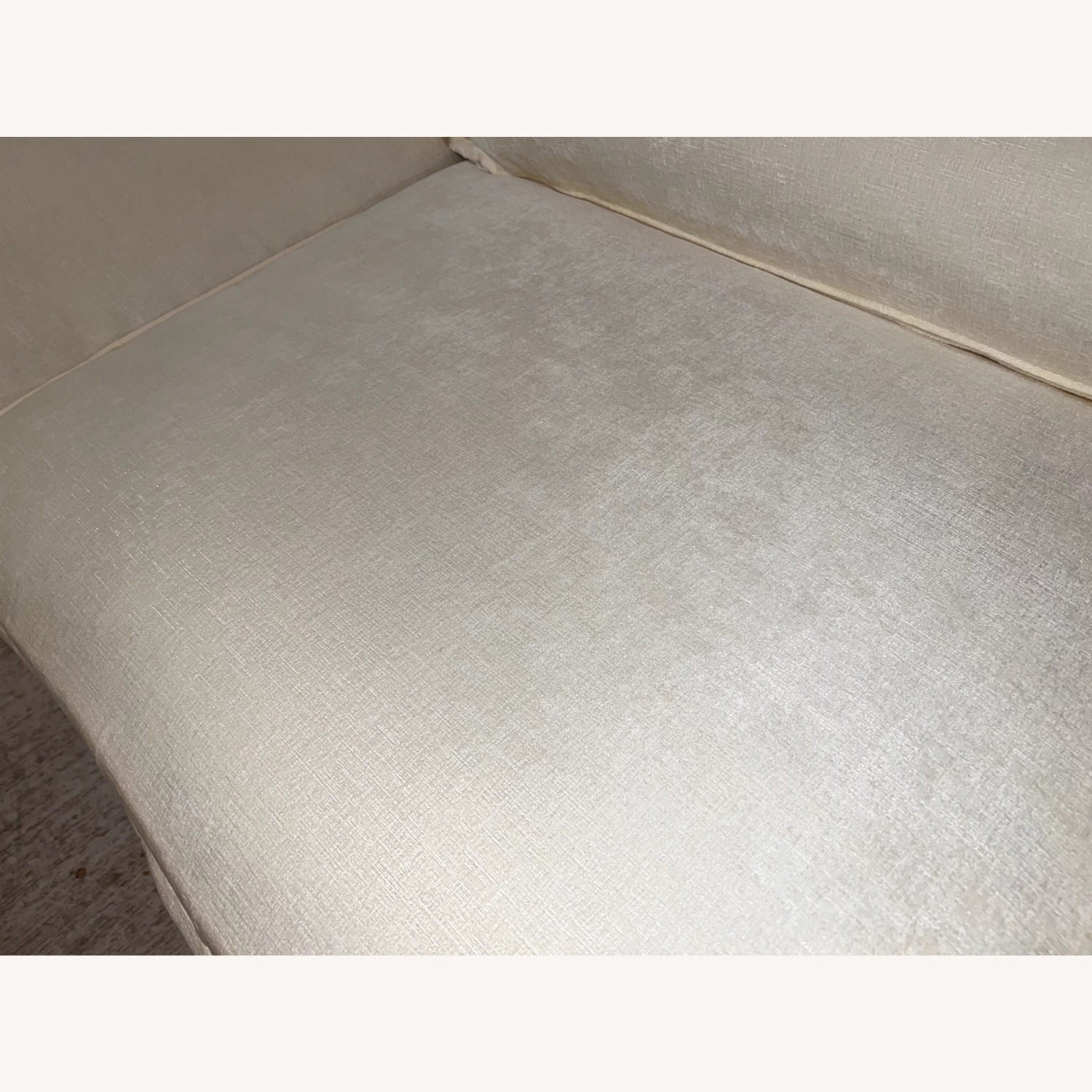 White Fabric 3+ Piece Sectional - image-4