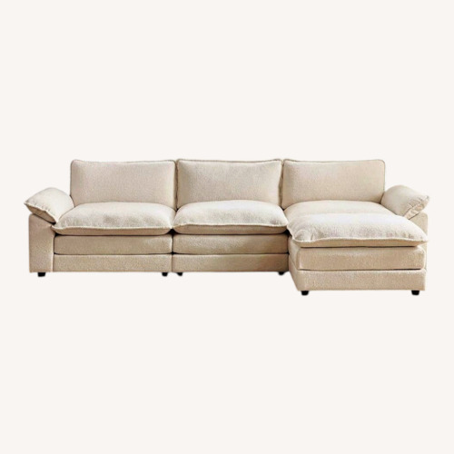 Used White Fabric 3+ Piece Sectional for sale on AptDeco
