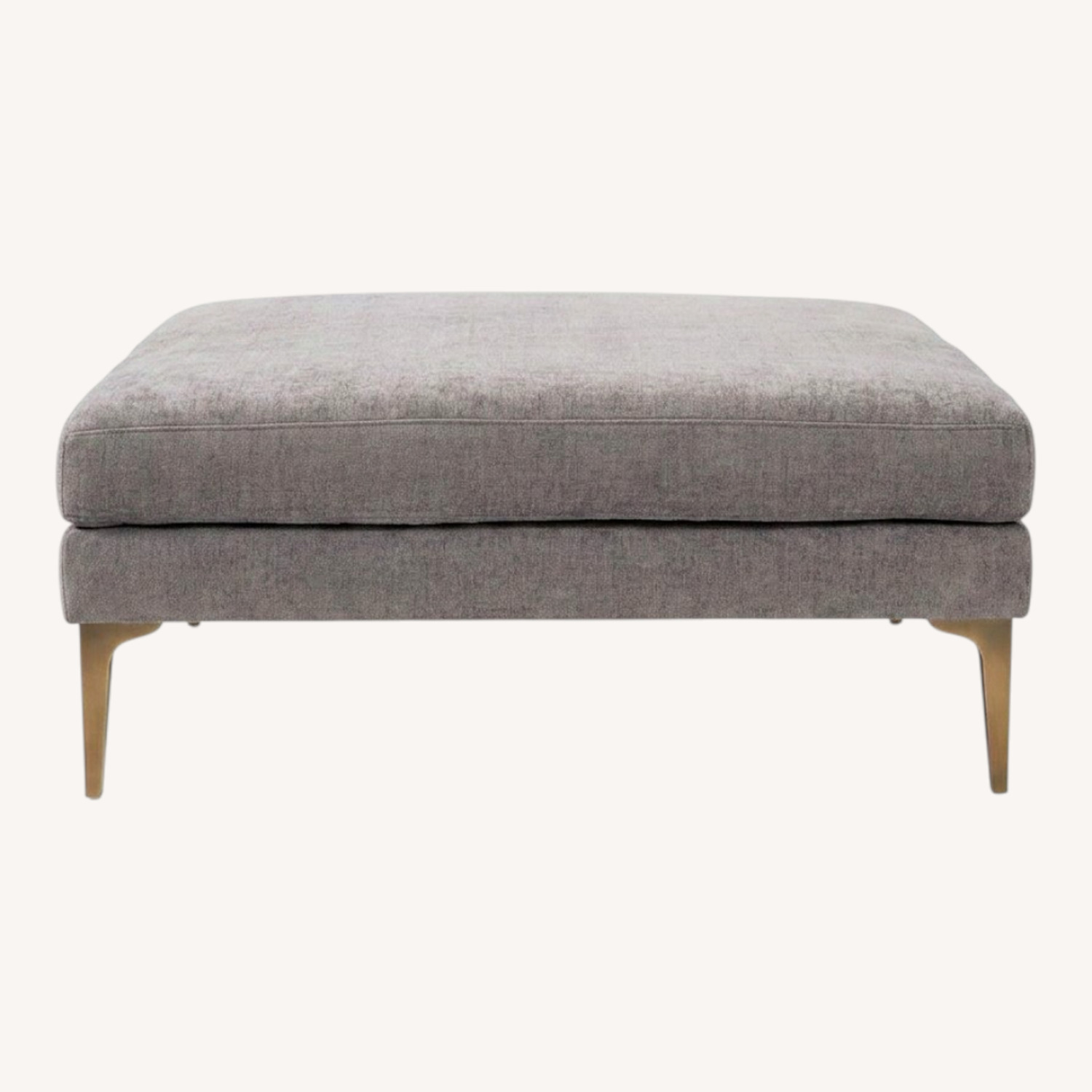 West Elm Andes Dark Gray Fabric Ottoman - image-0