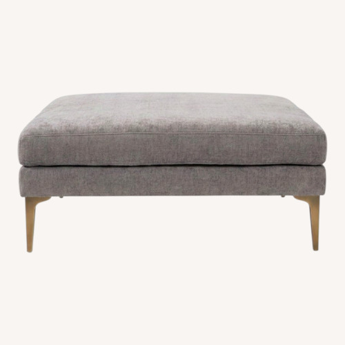 Used West Elm Andes Dark Gray Fabric Ottoman for sale on AptDeco