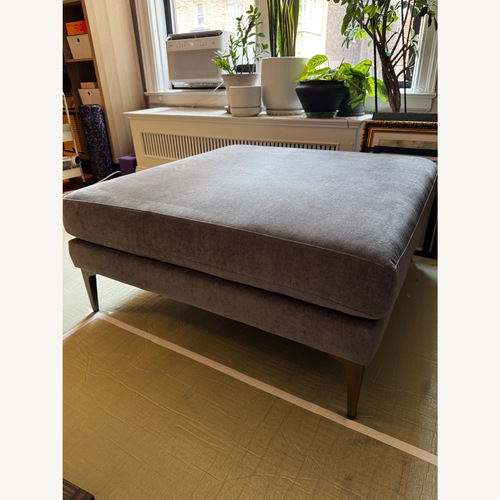 Used West Elm Andes Dark Gray Fabric Ottoman for sale on AptDeco