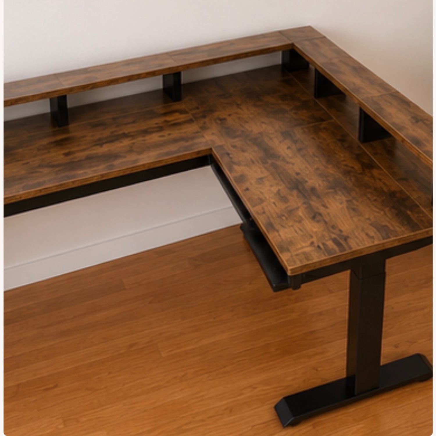 Light Brown Wood Desk - image-2