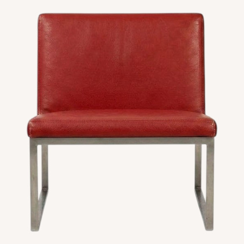 Used Fabien Baron B.2 Red Leather Lounge Chair for sale on AptDeco