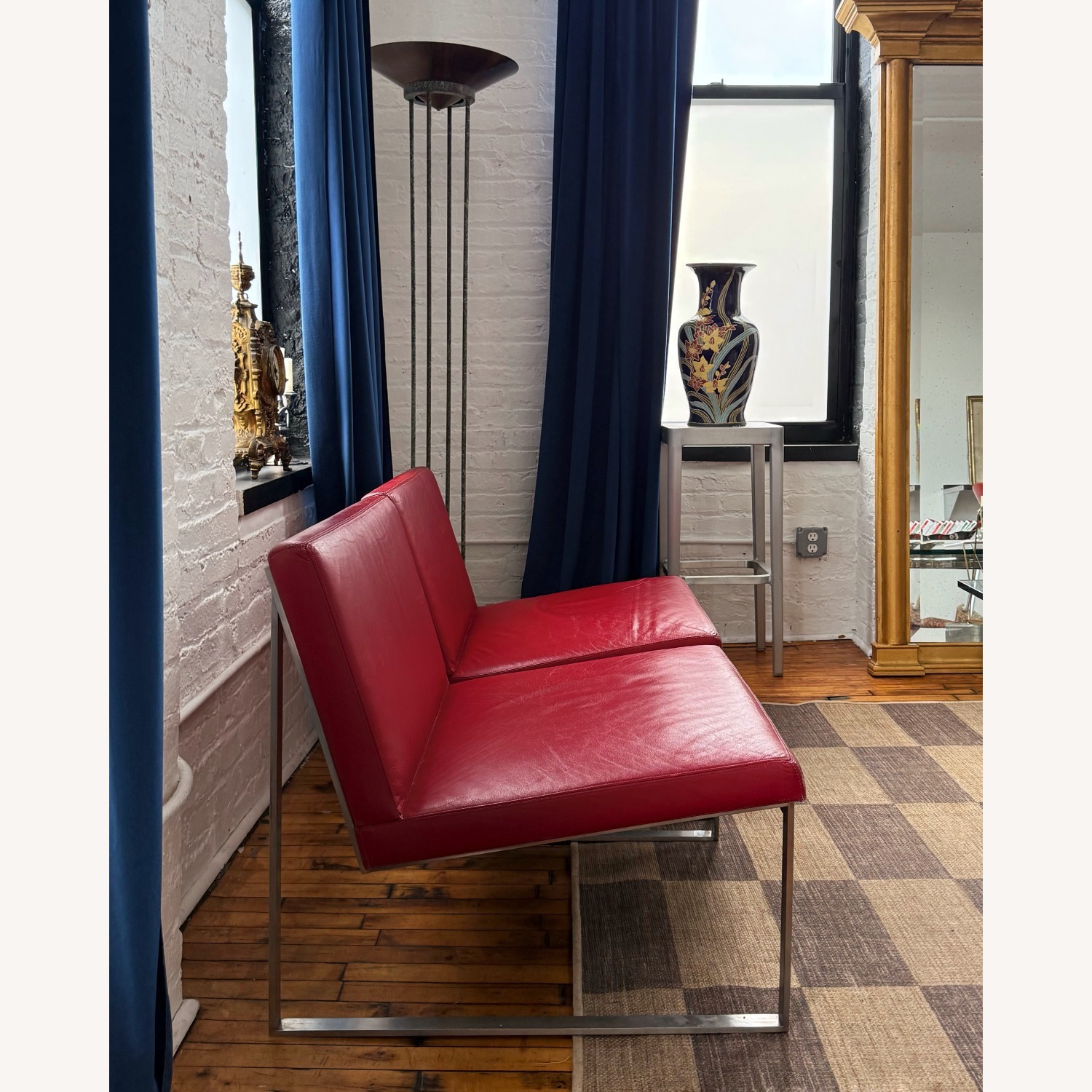 Fabien Baron B.2 Red Leather Lounge Chair - image-2